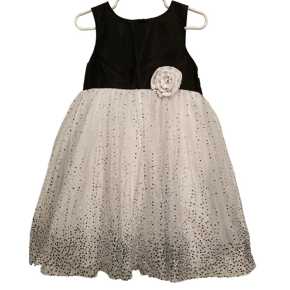 Marmellata Special Occasion Sparkle Black/White Ballerina Tulle Holiday Dress 3T